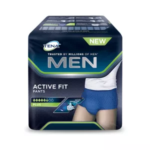 Quần short boxer chống rò rỉ nước tiểu cho nam Plus Size L-XL Blue Men Active Fit - TENA