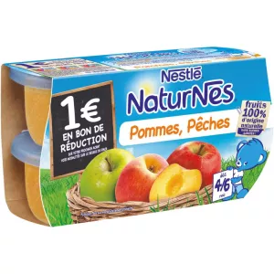 Apple/peach jars from 4 months 4x130g - NESTLE