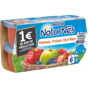 Babyapfel-, Erdbeer-, Blaubeerkompott 4x130g - NESTLE