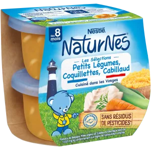 Naturnes bol de verduritas peladas y bacalao a partir de 8 meses 2x200g - NESLTE