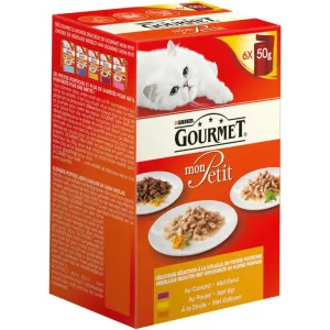 Ente/Huhn/Truthahn Katzenfutter 6x50g - PURINA GOURMET