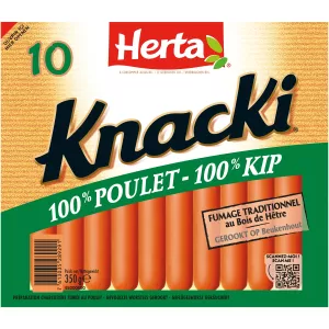 Saucisses Knacki 100% Poulet, 350g - HERTA