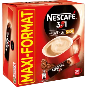 3 en 1 sabor café azucarado x28 barritas - NESCAFÉ