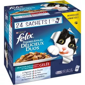 Pâtée pour chat effilés viande et poisson Felix 24x100g - PURINA