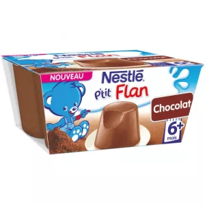 Dessert bébé p'tit flan chocolat 6+mois 4x100g - NESTLE