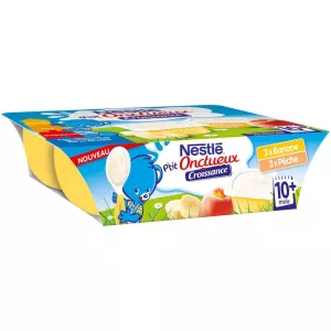Banaan/perzik babydessert 10+ maanden 6x60g - NESTLE