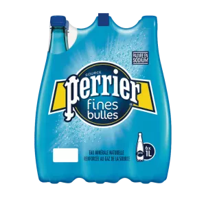Bolhas finas de água mineral natural 1L PET x 6 - PERRIER