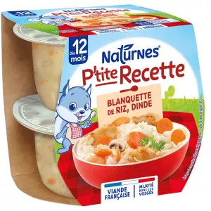 Blanquette babygerechten rijst en kalkoen vanaf 12 maanden 2x200G - NESTLE