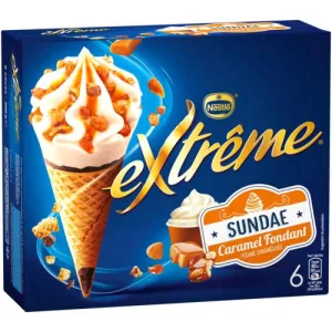Glace sundae caramel fondant extrême x6 396g - NESTLE