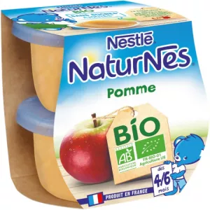 Compotes bébé BIO pommes dès 4/6 mois 2x115g - NESTLE