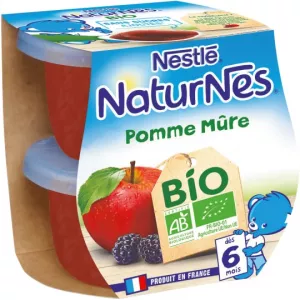 Compotes pomme & mûre BIO dès 6 mois 2x115g - NESTLE