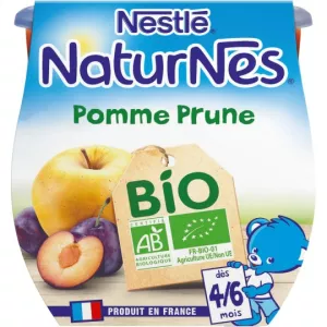 Compotes pomme & prune BIO dès 4/6 mois 2x115g - NESTLE