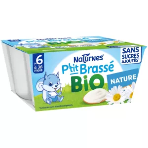 P'tit Brassé Bio Natur ohne Zuckerzusatz ab 6 Monaten 4x90g - NESTLE