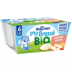 P'tit gebrauter Apfel und Pfirsich Bio ab 6 Monaten 4x90g - NESTLE