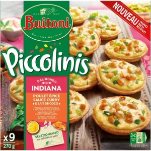 Mini pizzas piccolinis indiana 9x30g - BUITONI