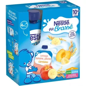 Gourde banane/pêche/céréales 10+mois 4x90g - NESTLE
