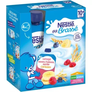 Gourde banane/ framboise/ myrtille/ céréales dès 10mois 4x90g - NESTLE