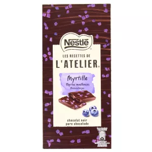 Tablette de chocolat recette de l'atelier noir myrtille 105g - NESTLÉ