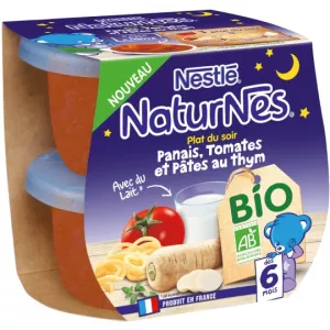 Plat bébé BIO panais/ tomates/ pâtes au thym dés 8 mois 2x190g - NESTLE