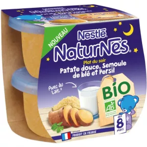 Plat bébé BIO patate douce/ semoule de blé/ persil dés 8mois 2x190g - BLEDINA
