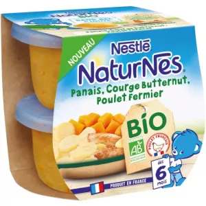 Repas bébé BIO panais courge butternut poulet dès 6 mois panais 2x190g - NESTLE