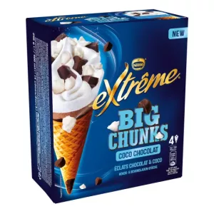 Glaces big chunks coco & chocolat extrême x4 - NESTLE