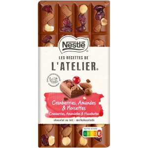 Barra de chocolate ao leite com cranberries, amêndoas e avelãs 195g - NESTLÉ