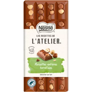 Melkchocoladereep met hele geroosterde hazelnoten 170g - LES RECETTES DE L’ATELIER NESTLÉ