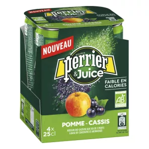 Mineralwasser mit Apfel-Johannisbeer-Geschmack 4x25cl - PERRIER & JUICY
