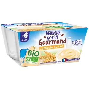 Pte Gourmd Organic Milk Semolina4x9