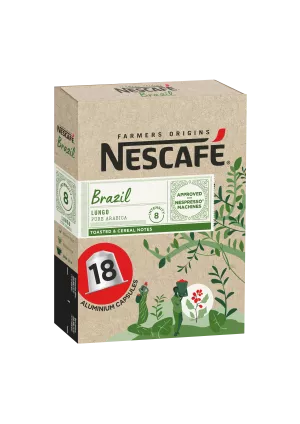 Capsules Café Brazil Lungo 兼容 Nespresso x18； 93克 - NESCAFE