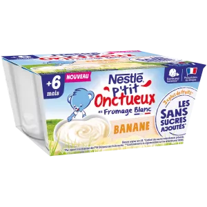 P'tit Unctueux Dessert Baby ab 6 Monaten, cremige Banane ohne Zuckerzusatz - NESTLE