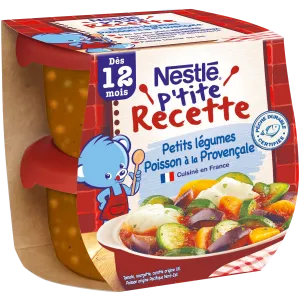 Ptite Recette Plat bébé dés 12 mois poisson à la Provençale 2x200g - NESTLE