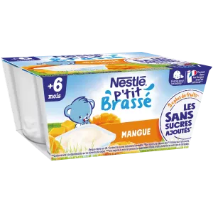 Ptit Brasse 6个月以上婴儿甜品，芒果 4*90 - NESTLE