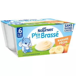 P'tit brewé 香蕉桃子，不添加糖，6 个月以上 4x90 克 - NESTLE