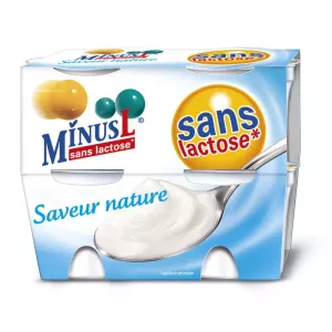 Yogur natural aromatizado sin lactosa 4x125g - MINUSL