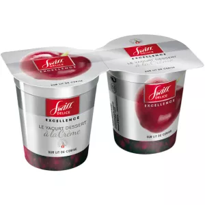 Yaourt dessert à la crème sur lit de cerise 2x125g - SWISS DELICE