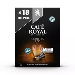 كبسولات القهوة المتوافقة مع نسبريسو ريستريتو رقم 9 X18 - Cafe Royal