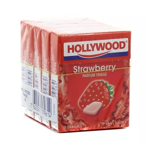 Aardbeienkauwgom zonder suiker 70g - HOLLYWOOD