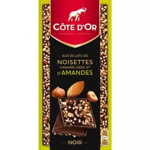 Dunkle Schokoladentafel mit Haselnüssen und Mandeln 103g - COTE D'OR