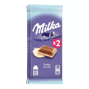 Zachte melkchocoladereep 2x100g - MILKA