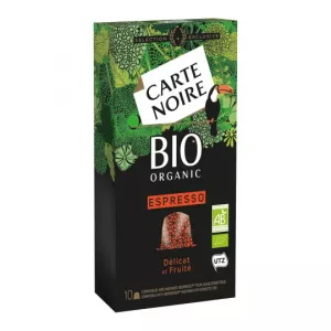 Café espresso délicat & fruité BIO x10 capsules 53g - CARTE NOIRE