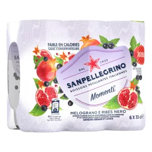 Granada cassis 6x33cl mit Gaswassergewässern aromatisiert - SAN PELLEGRINO MOMENTI