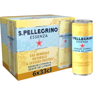 Sprudelwasser mit Zitronengeschmack, Zitronenschale, 6 x 33 cl, SAN PELLEGRINO ESSENZA