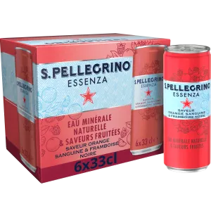 सेंगुइन ब्लैक रास्पबेरी फ्लेवर्ड स्पार्कलिंग वॉटर 6x33सीएल - SAN PELLEGRINO ESSENZA