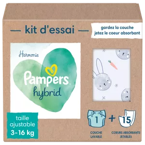 Harmony Hybrid Waschbare Babywindeln 1x Baby-Probeset + 15x Einwegwindeln 1 Set - PAMPERS