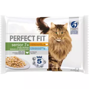 高齢猫用 滅菌フード 生小袋ソース入 2種 4×85g - PERFECT FIT