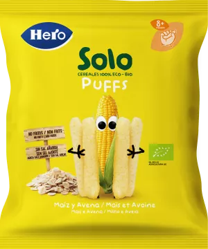 Snack Mini Puff Mais et Flocons d'avoine Bio 5x18g HERO