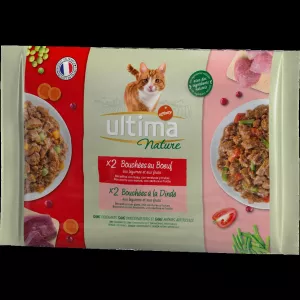 Pâtée pour chat boeuf et dinde 4x85g - ULTIMA