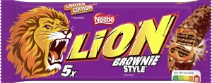 Milchschokoladenriegel mit Brownie-Geschmack, 5 x 30 g - LION